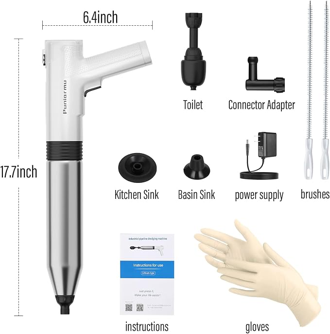 Electric Toilet Plunger, Unclog In One Shot, Remover - Image 5