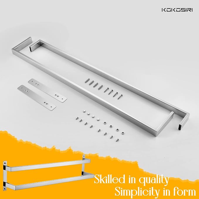 KOKOSIRI Towel Bars Bath Towel Holders 32 Inches Chrome Bathroom 2-Tiers Ladder - Image 9