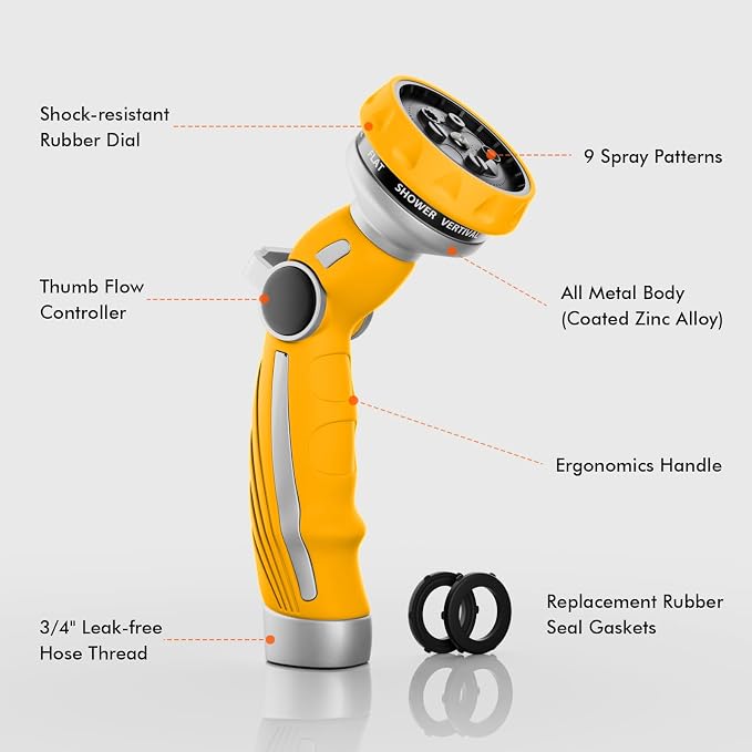RESTMO Hose Nozzle Heavy Duty, Metal Water Hose Sprayer - Image 2