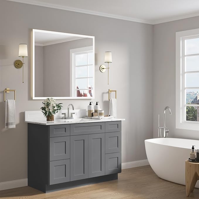 ROOMTEC Bathroom Cabinet, Soft-Close Drawer Slides Morden Bathroom Sink Vanity - Image 6