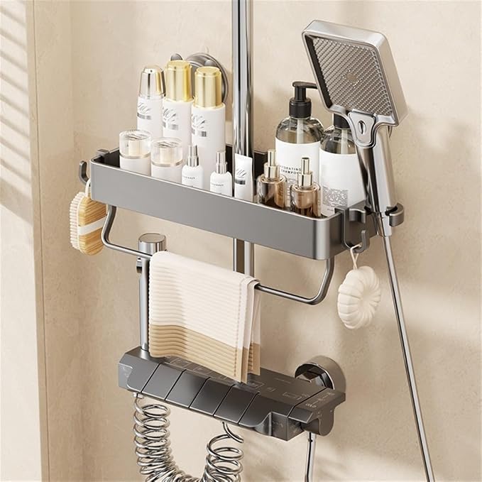 Suction Cup Wall Mounted Suction Shower Rack Organizer No Drilling Shelf Basket - Image 2