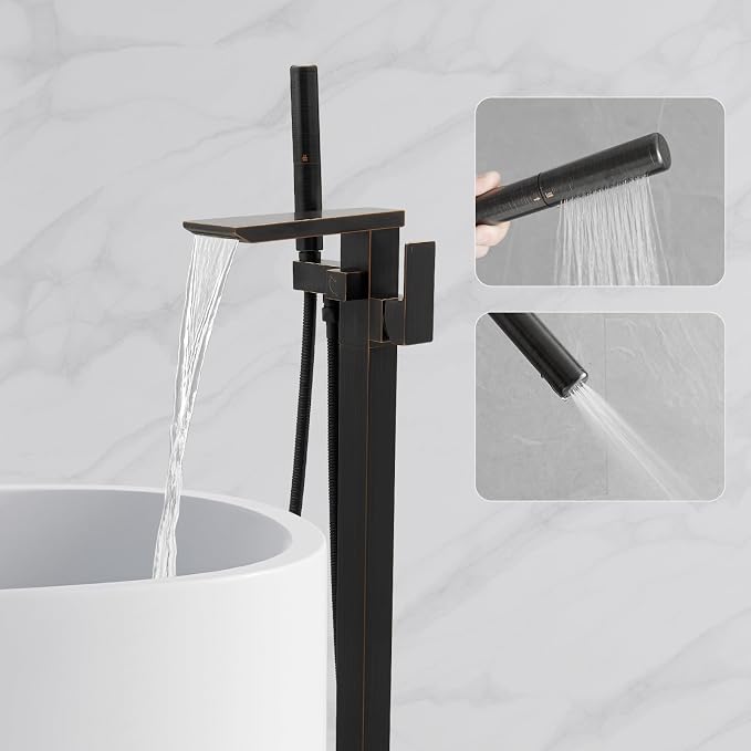 RUMOSE Oil Rubbed Bronze Bathtub Filler Freestanding Tub Filler Floor Mount Tub by RUMOSE