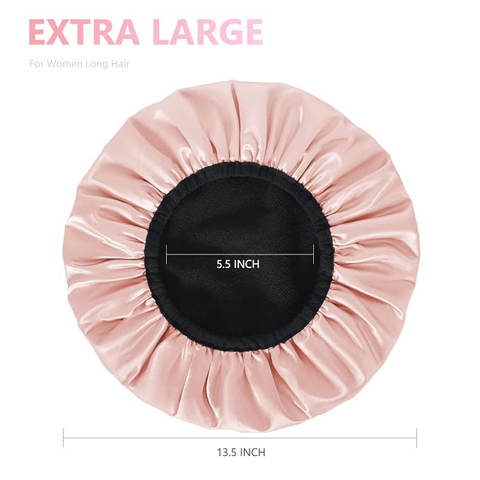 Aquior Shower Cap, Shower Cap for Women Reusable, Triple Layer Waterproof Bath - Image 2