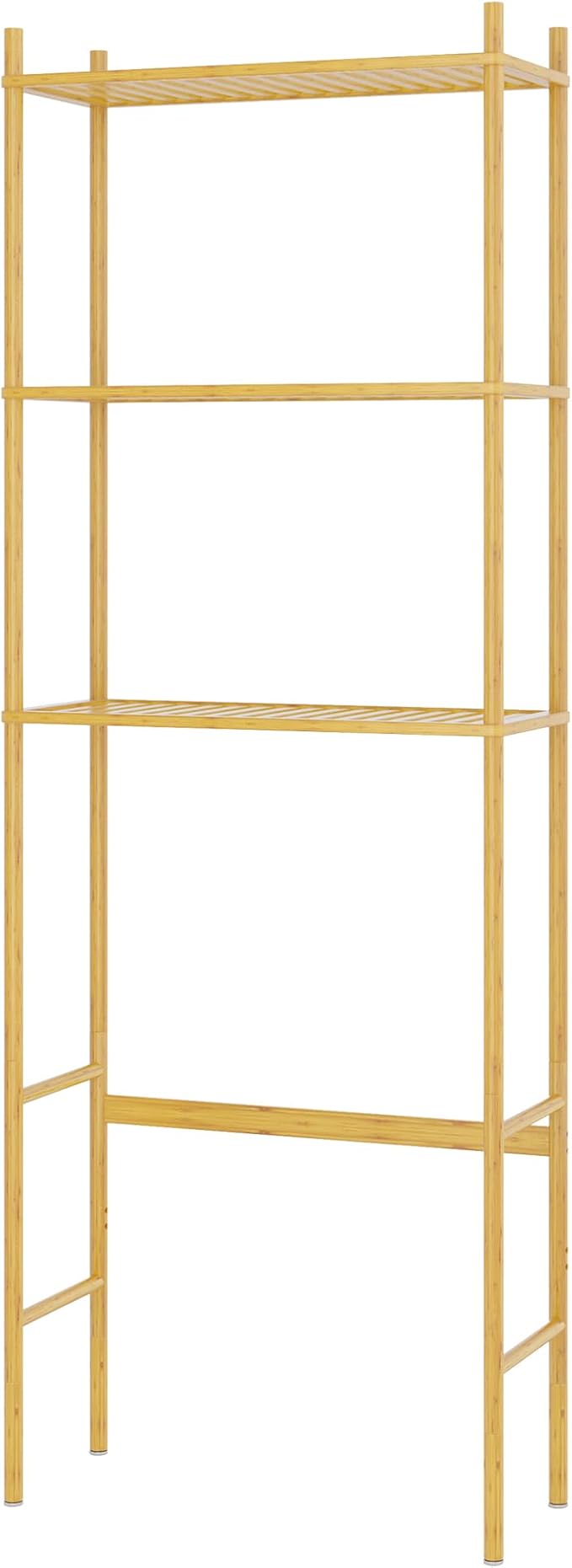 3 Tier Over The Toilet Organizer Rack Bamboo, Freestanding Bathroom Toilet - Image 7