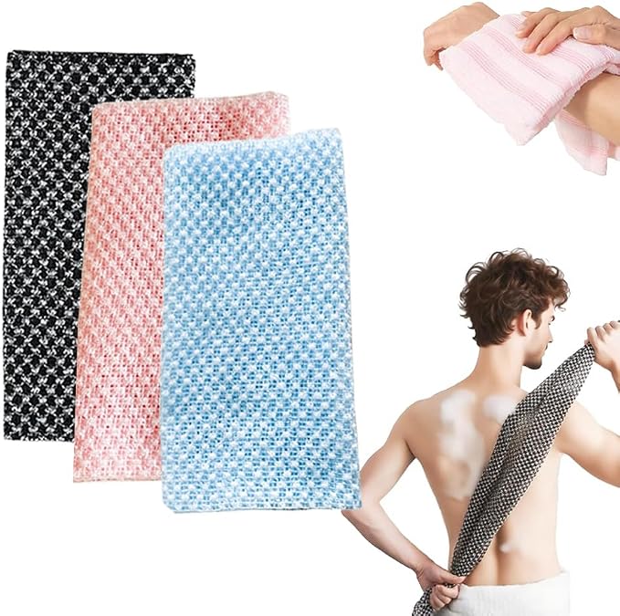 3PCS Exfoliating Shower Towel, 2026 New Premium Scrub Wash Back Bath Cloth by Unknown