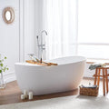 Cpingao 63" Stone Resin Solid Surface Freestanding Bathtub, Modern Stand Alone by Cpingao