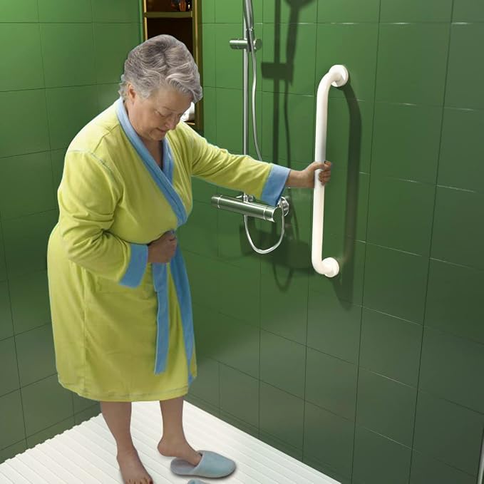 24 Inch Anti Slip Shower Grab Bar Oil Rubbed White 1.25" Diameter, Munzong - Image 7