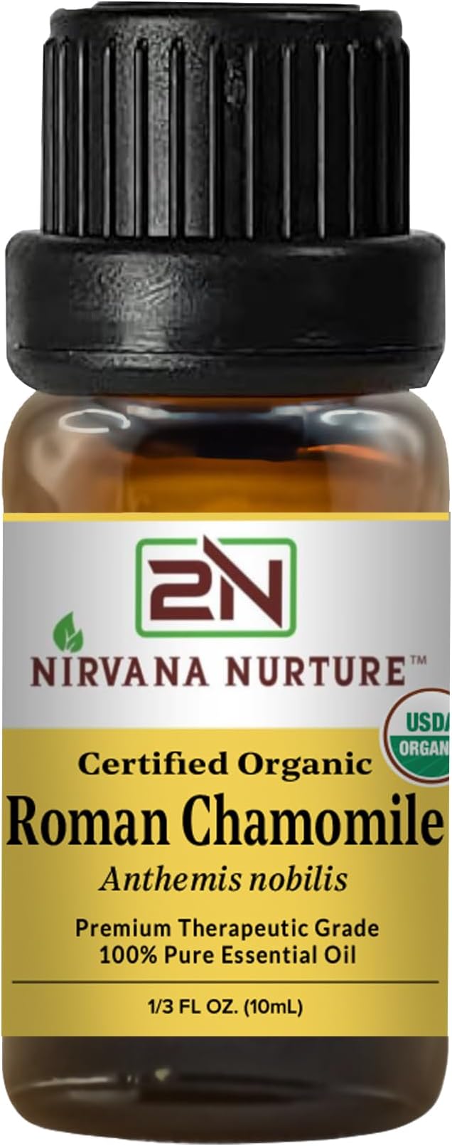 Roman Chamomile Essential Oil USDA Certified Organic, 100% Pure Natural Premium by NirvanaNurture