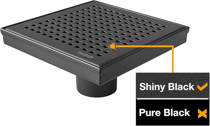 Neodrain 6-Inch Black Shower Drain, Square Drains - Image 8