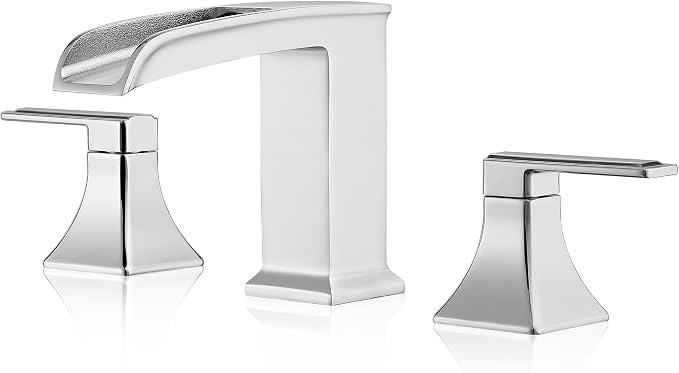 Brass Roman Tub Faucets, High Flow Waterfall Deck Mount Bathtub Faucet Set by HEYMYTAP