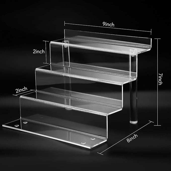 9 Inch Acrylic Shelf for Perfume Organizer, 4 Tier Funko POP Shelves, Cologne - Image 2