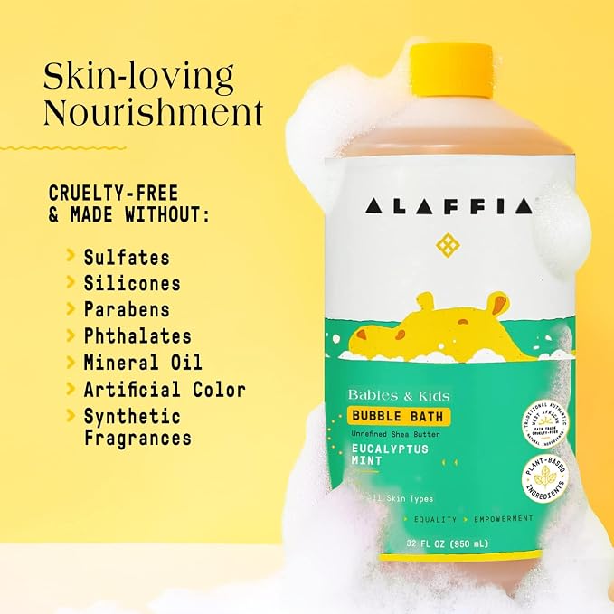 Alaffia Babies & Kids Bubble Bath, Eucalyptus Mint, Pump Included – Gentle - Image 6