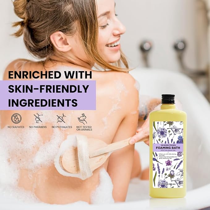 Bubble Bath for Women, Lavender Scented Bubble Bath Gifts Set, Foaming Bath - Image 5