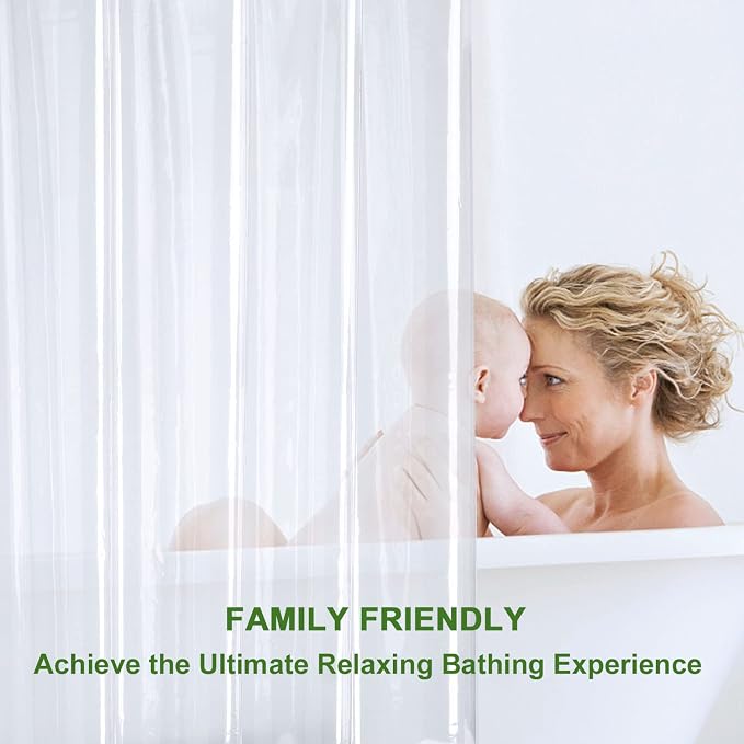 AooHome Eva Clear 48x72 Inches Shower Curtain Liner, See Through Clear 8G - Image 8