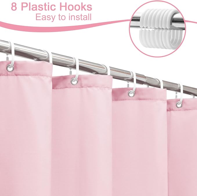 AooHome 48x72 inch Shower Liner, Small Size Fabric Solid Color Bathroom Curtain - Image 6