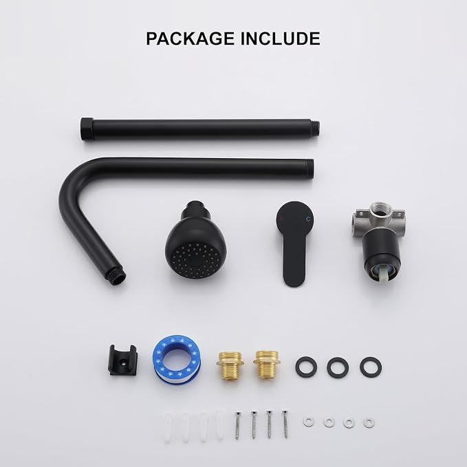 Outdoor Shower System, Matte Black Single Handle Outdoor Shower Faucet - Image 6