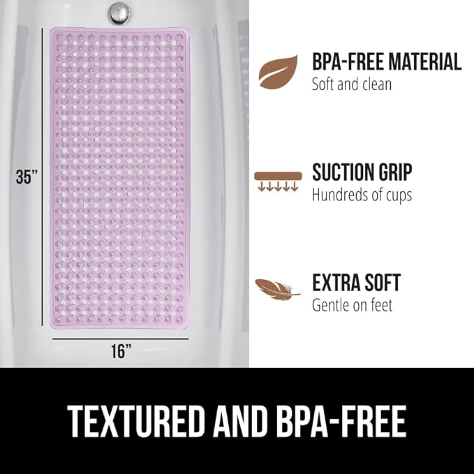 GORILLA GRIP Patented Bath Tub Shower Mat, Machine Washable Bathtub Floor Liner - Image 5