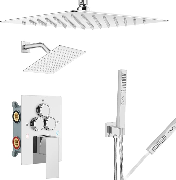 Aolemi Shower Faucet Set Ceiling Mount Shower System Rough-in Valve and Shower by Aolemi