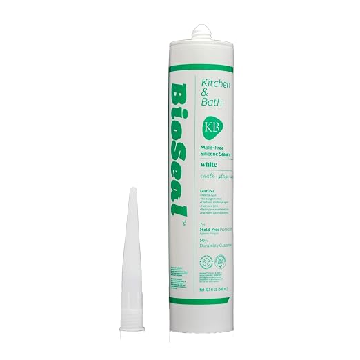 White BioSeal 100% Silicone Sealant Caulk Kitchen and Bath Grade, Waterproof - Image 2