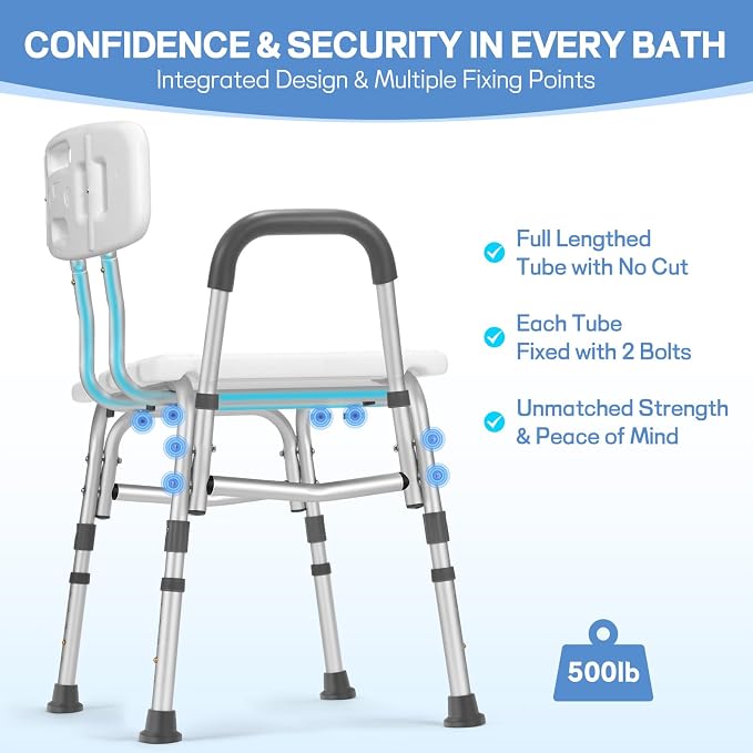 TABEKE Tub Transfer Bench for Bathtub, Tool Free Assembly Shower Chair - Image 6