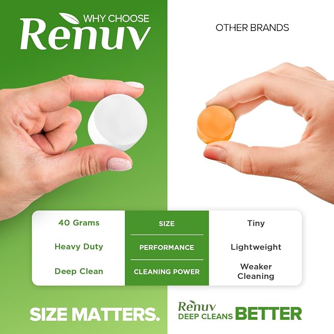 Renuv Garbage Disposal Cleaner and Deodorizer Tablets Drain Freshener, Foaming - Image 2