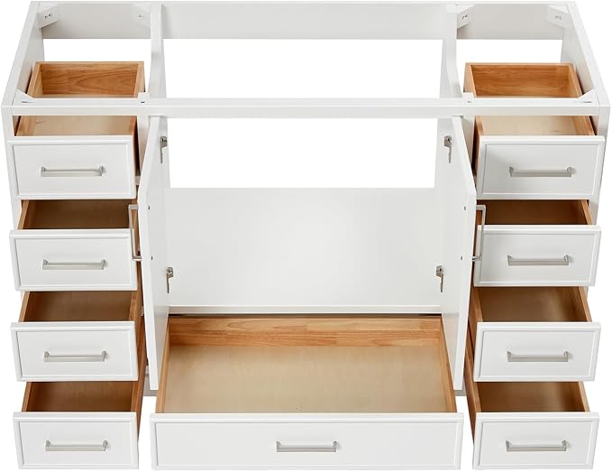 ARIEL Stafford 54" White Bathroom Vanity Base Cabinet, Single Sink Configuration - Image 6