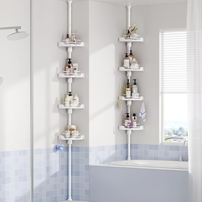 360° Rotating Corner Shower Caddy Tension Pole Organizer - Image 5
