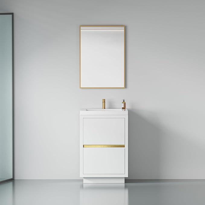 24 Inch Bathroom Vanity with Sink, Single Sink Bathroom Vanity, Freestanding - Image 9