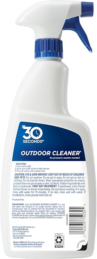 30 SECONDS Outdoor Mold & Mildew Stain Remover Spray | Ready To Use | 32 fl. - Image 2