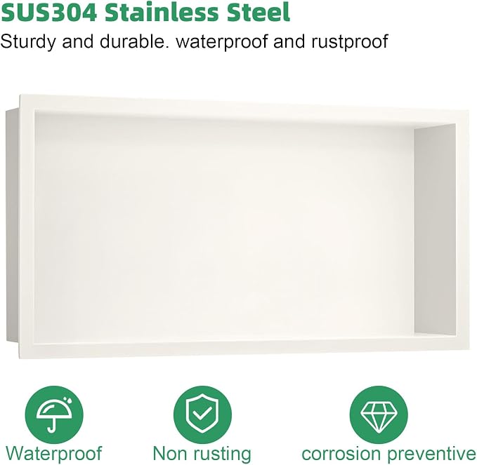 SaniteModar Shower Niche, Stainless Steel Niche - Image 4