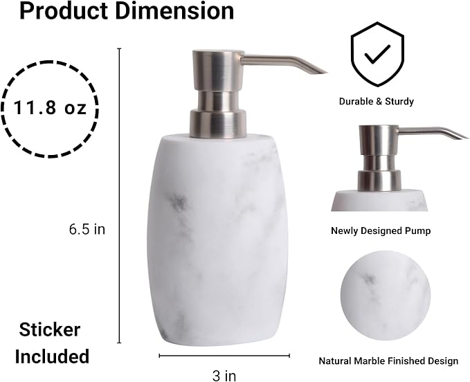 Resin Hand Soap Dispenser, Refillable Soap Dispenser - Image 4