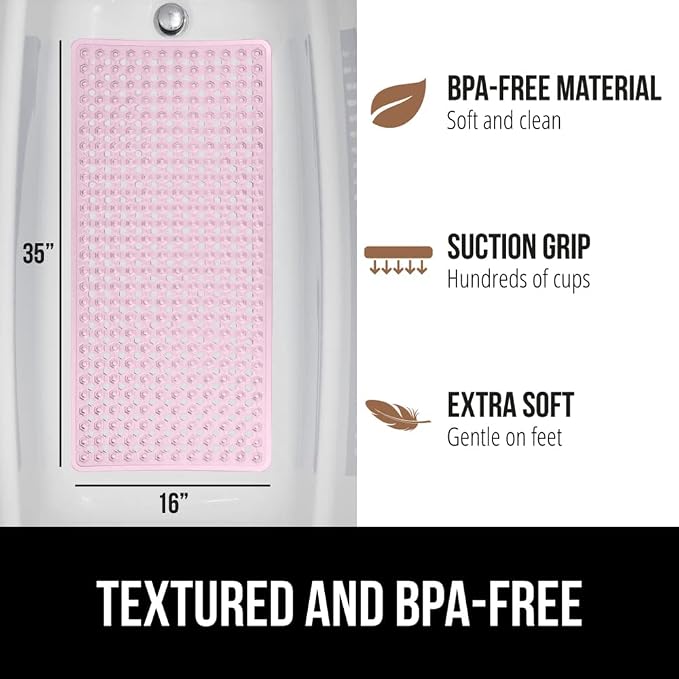 GORILLA GRIP Patented Bath Tub Shower Mat, Machine Washable Bathtub Floor Liner - Image 5