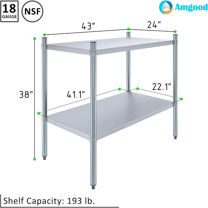 AmGood 2 Tier Galvanized Steel Dry Storage Unit. 24 in. x 43 in. x 38 in. - Image 3