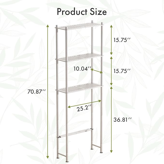 AmazerBath Bamboo Over The Toilet Storage Shelf, Over Toilet Bathroom Organizer - Image 2