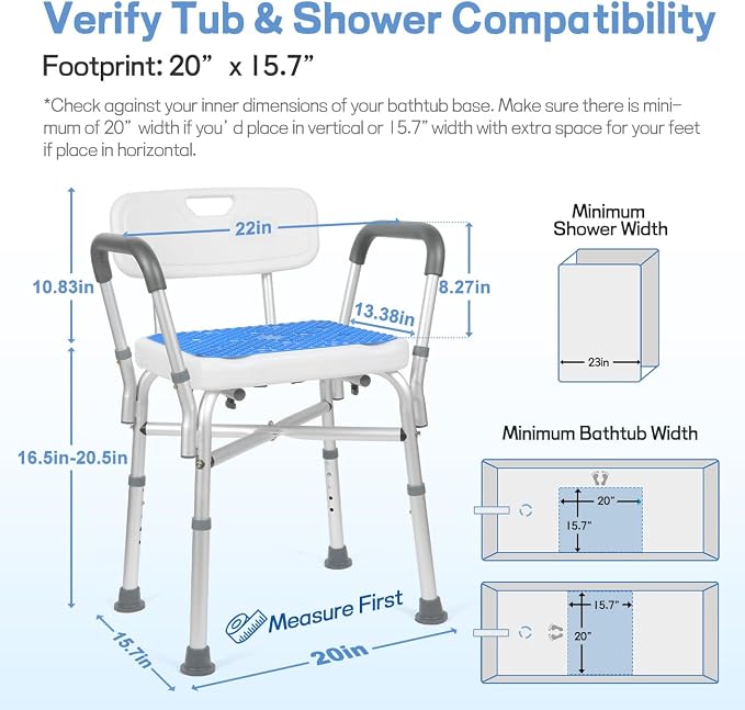 TABEKE Shower Chair for Inside Shower, Shower Chair - Image 9