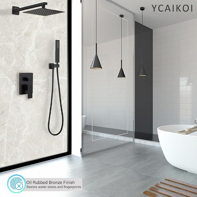Oil Rubbed Bronze Shower System YCAIKOI Wall Mount Shower Faucet Set - Image 2
