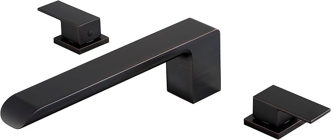 SITGES Minimalist Square-Shaped Bathtub Faucet, 2-Handle Widespread Roman Tub by SITGES