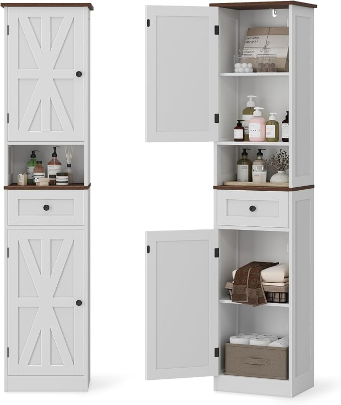 67" H Tall Bathroom Cabinet, Narrow Storage Cabinet - Image 9