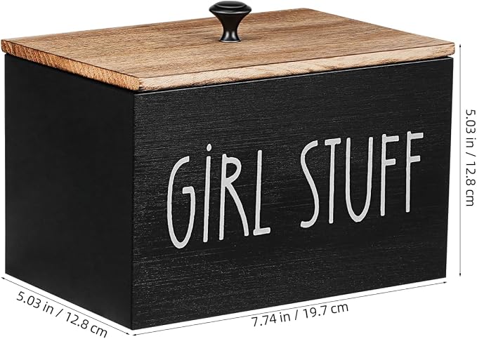 Wooden Tampon Storage Box for Bathroom, 3 Compartment Sanitary Napkin Organizer - Image 2