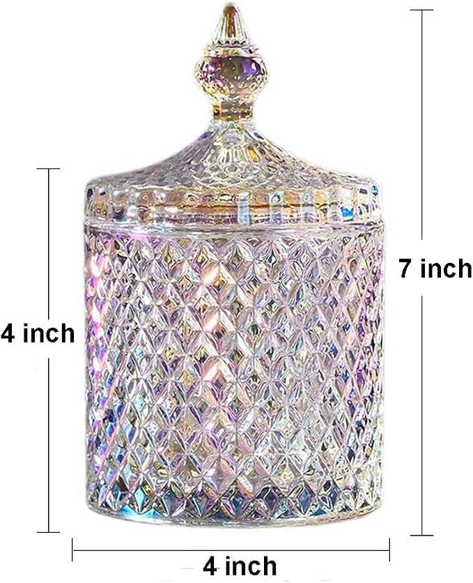 Colorful Home Decorative Jar Qtips Holder Dispenser Glass Storage Container - Image 4