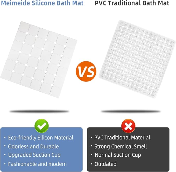 Shower Mat Non Slip 21"x21" Silicone Foldable Bath Mat - Image 4