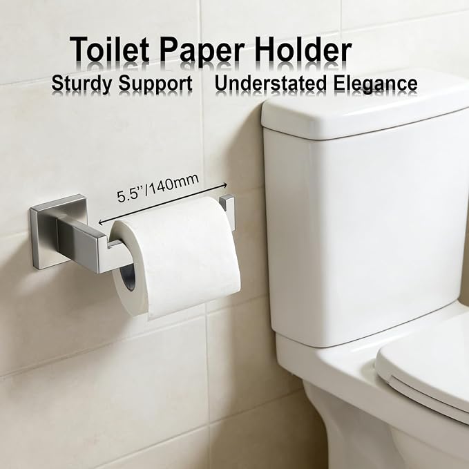 Bathroom Hardware Set 10 Piece Brushed Nickel Bathroom Accessories Set SUS304 - Image 4