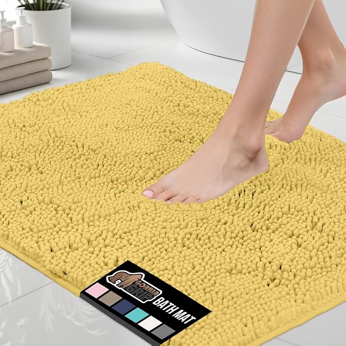 GORILLA GRIP Bath Rug Mat 36x24, Thick Soft Absorbent Chenille, Quick Dry by GorillaGrip