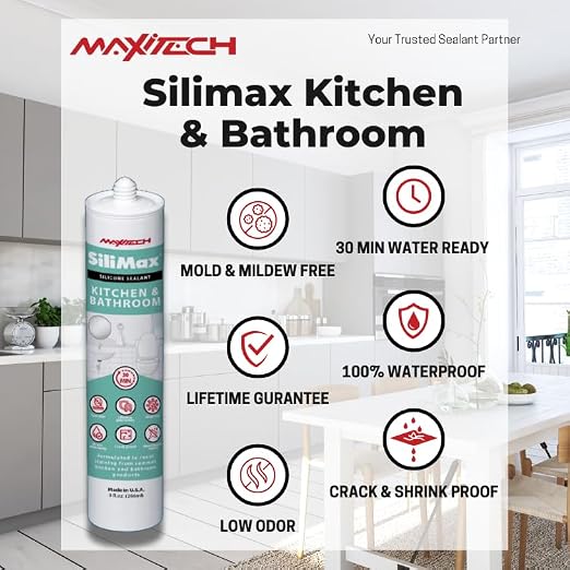 Kitchen & Bathroom Silicone Caulk– Clear Silicone Sealant Waterproof - Image 7