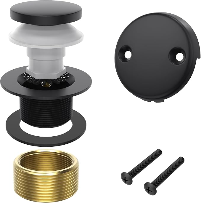 Matte Black Tub Drain Kit, Tip-Toe Bathtub Drains and Overflow Trim Set by Unknown