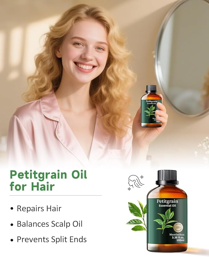 Pure Petitgrain Essential Oil for Bedtime Serenity, Evening Relaxation & Pillow - Image 4