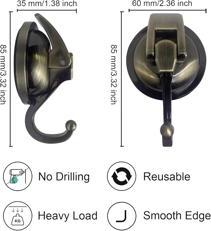 Heavy Duty Vacuum Suction Shower Hooks - Image 3