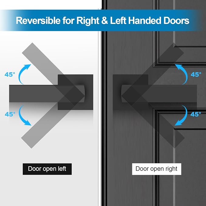 Passage Door Lever, Matte Black Interior Door Handles - Image 7