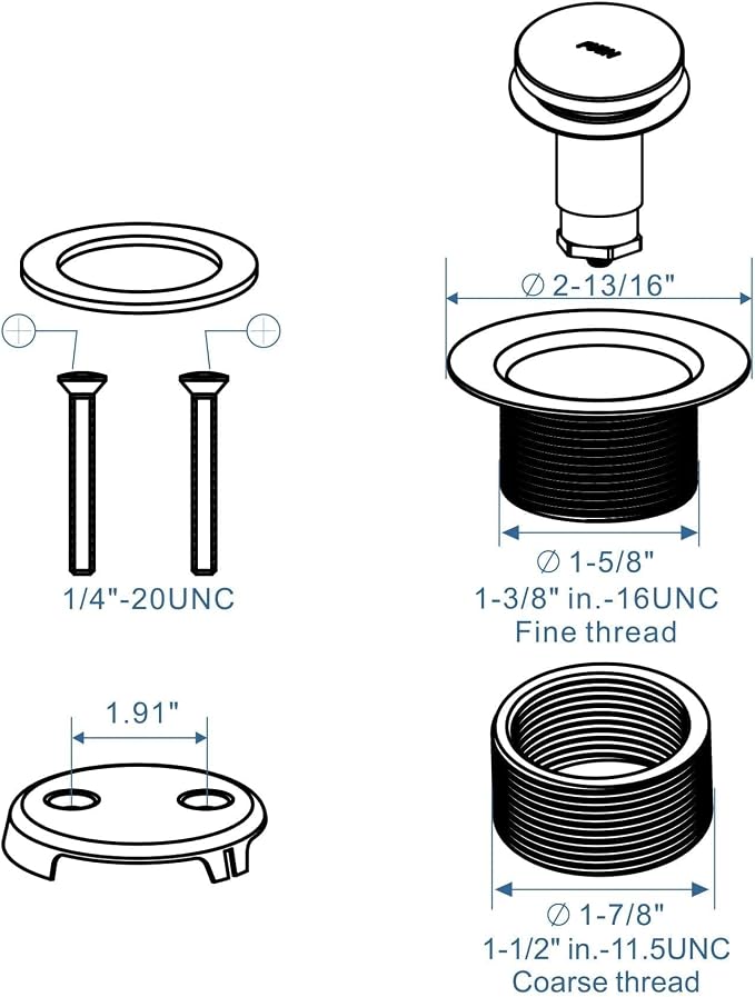Bronze Tub Drain Tip-Toe Tub Trim Set Conversion Kit Assembly, Hidrop Bathtub - Image 6