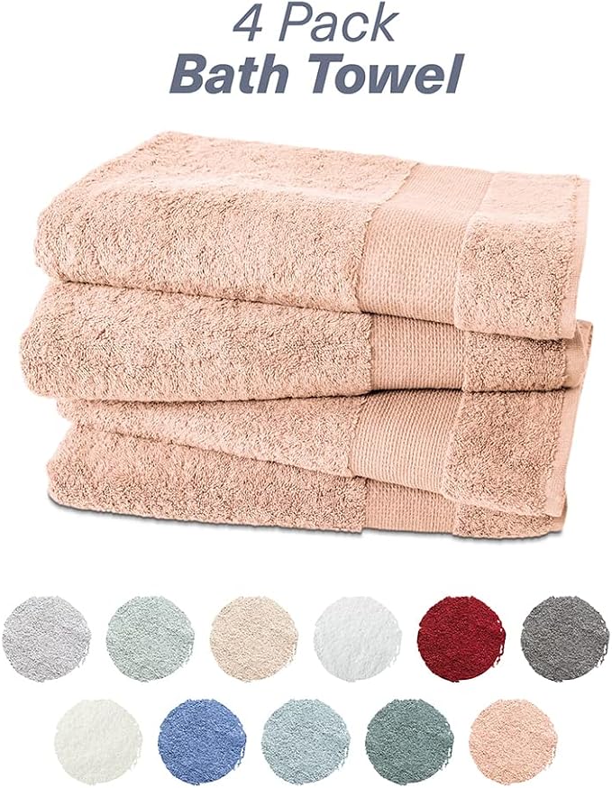 Hencely Premium Bath Towel Set of 4-28x58 Inches - Image 4